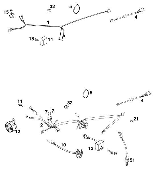 Sprängskiss: Wiring Harness – KTM 250 EXC '99