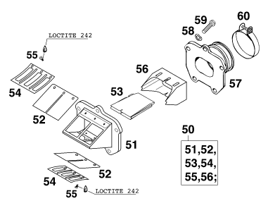 Sprängskiss: Reed Valve Case – KTM 250 EXC '99