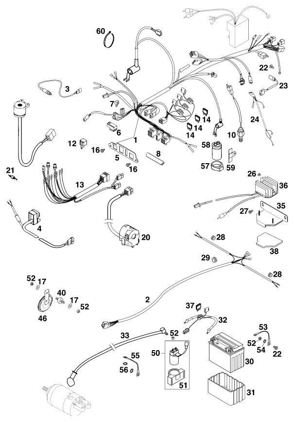 Sprängskiss: Wiring Harness – KTM 640 ADVENTURE-R 2000