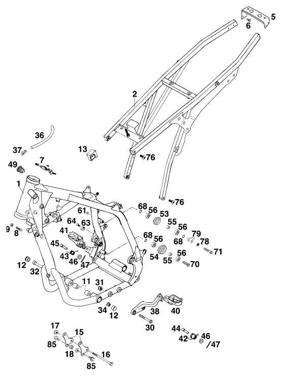 Sprängskiss: Frame – KTM 400 SUP-COMP 20kW