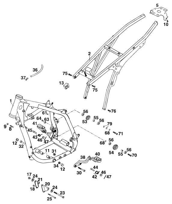 Sprängskiss: Frame – KTM 400 SXC 2000