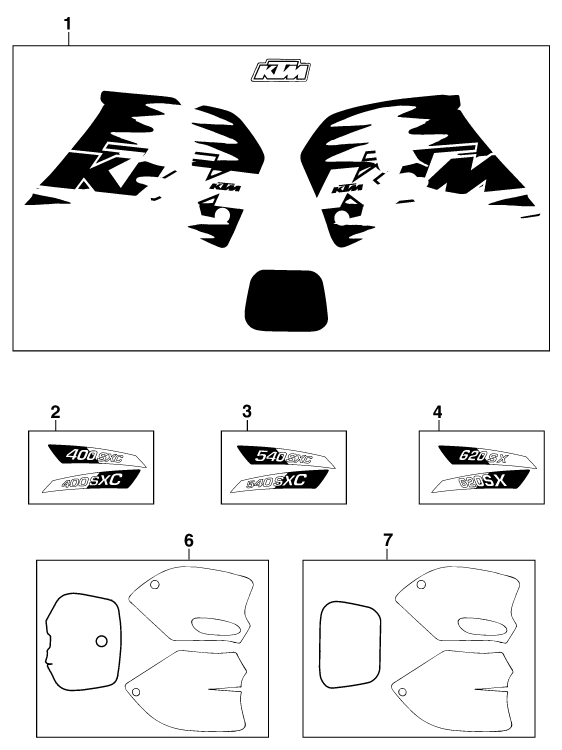 Sprängskiss: Decal – KTM 540 SXC 20kW