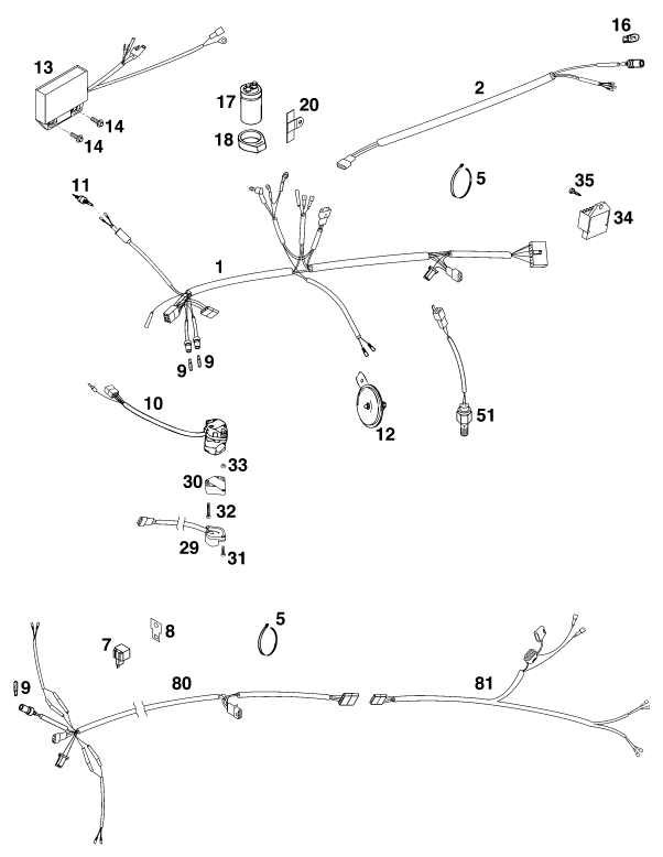 Sprängskiss: Wiring Harness – KTM 400 SUP-COMP 20kW