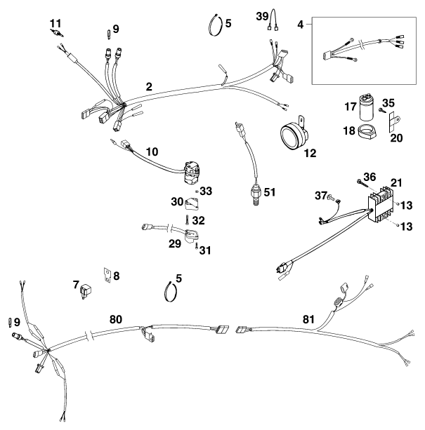 Sprängskiss: Wiring Harness – KTM 540 SXC '99