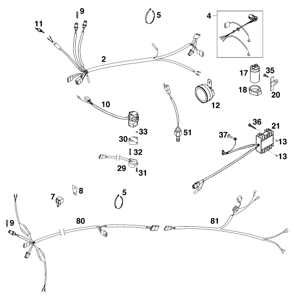 Sprängskiss: Wiring Harness – KTM 540 SXC 20kW