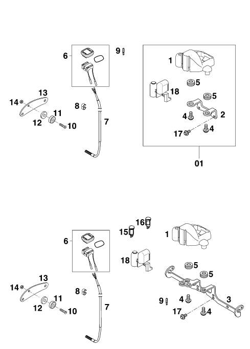 Sprängskiss: Instruments / Lock System – KTM 540 SXC 20kW