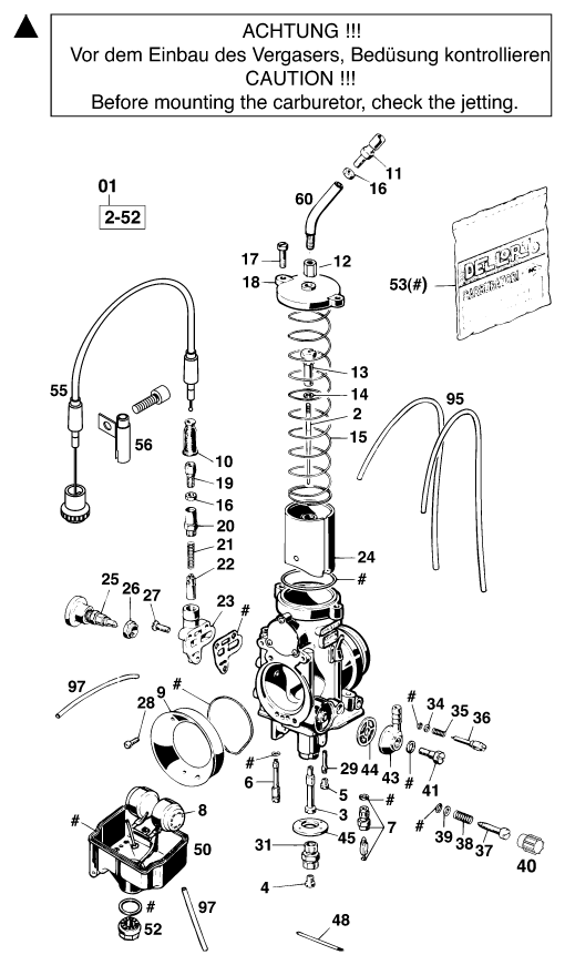 Sprängskiss: Carburetor – KTM 620 SX '99