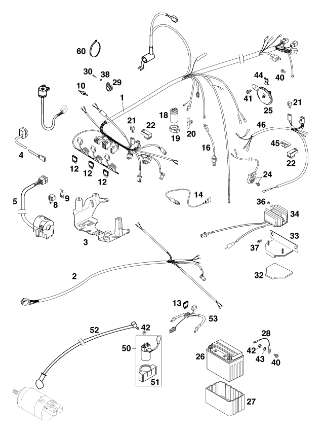 Sprängskiss: Wiring Harness – KTM 400 LC 4 99