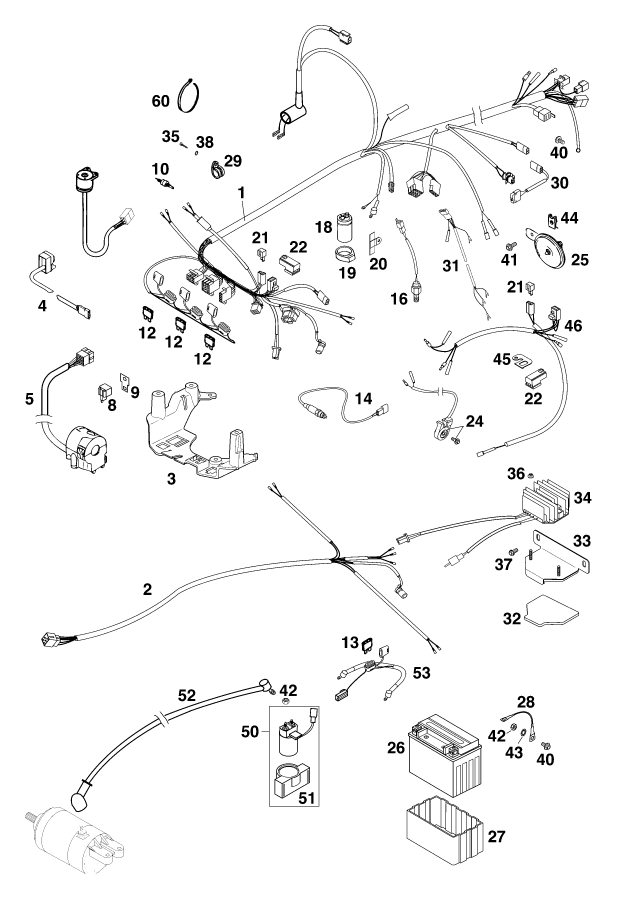Sprängskiss: Wiring Harness – KTM 640 LC-4 Super-Moto