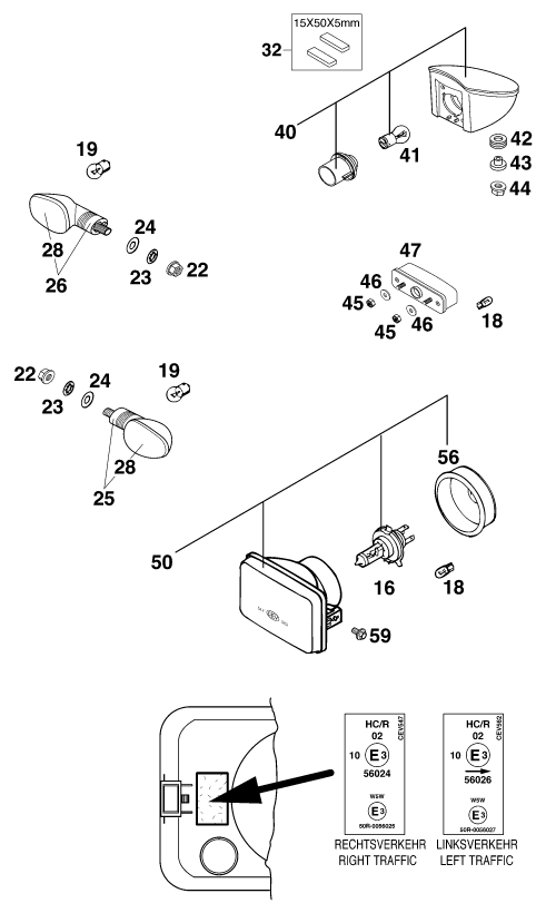 Sprängskiss: Lighting System – KTM 400 LC 4 99