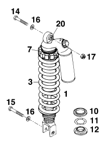 Sprängskiss: Shock Absorber – KTM 640 DUKE II LIME 2000