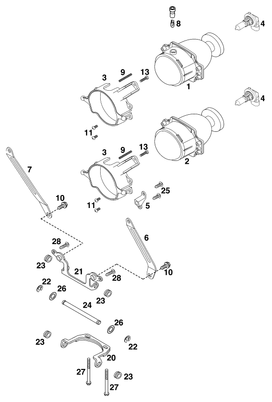 Sprängskiss: Lighting System – KTM 640 DUKE II,lime