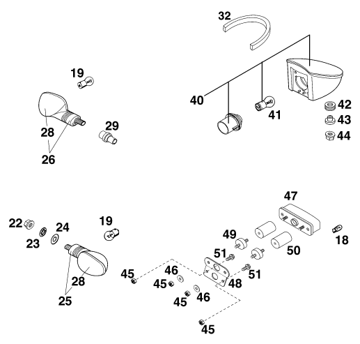 Sprängskiss: Lighting System – KTM 640 DUKE II LIME 2000