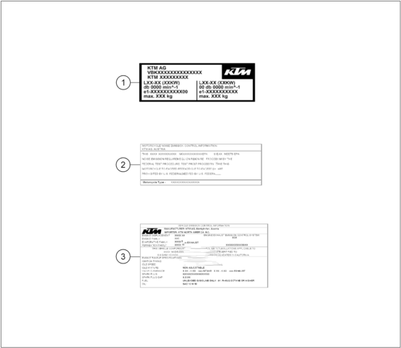 Sprängskiss: Technic Information Sticker – KTM 500 EXC-F 2026